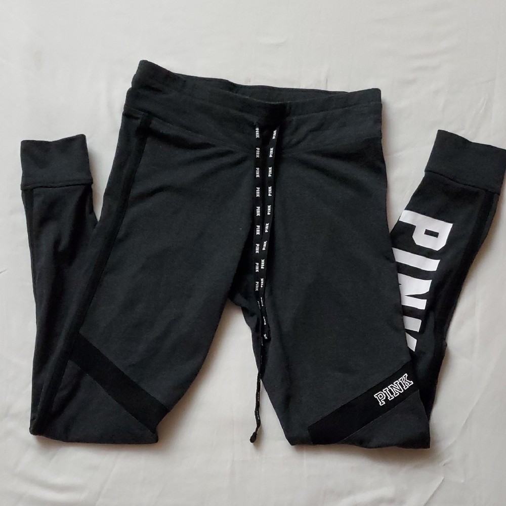 PINK Victoria's Secret Black Yoga Leggings with Bold Branding Sz.S/p - Picture 9 of 13